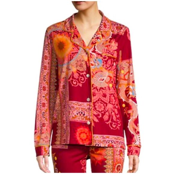 Johnny Was Other - JOHNNY WAS Dragonia Longsleeve Whimsical Red Dragon Pajama Shirt